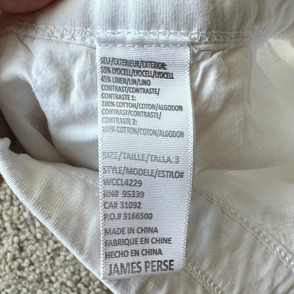 James Perse White 100% Cotton Drawstring Shorts - Women’s Size 8 / 3